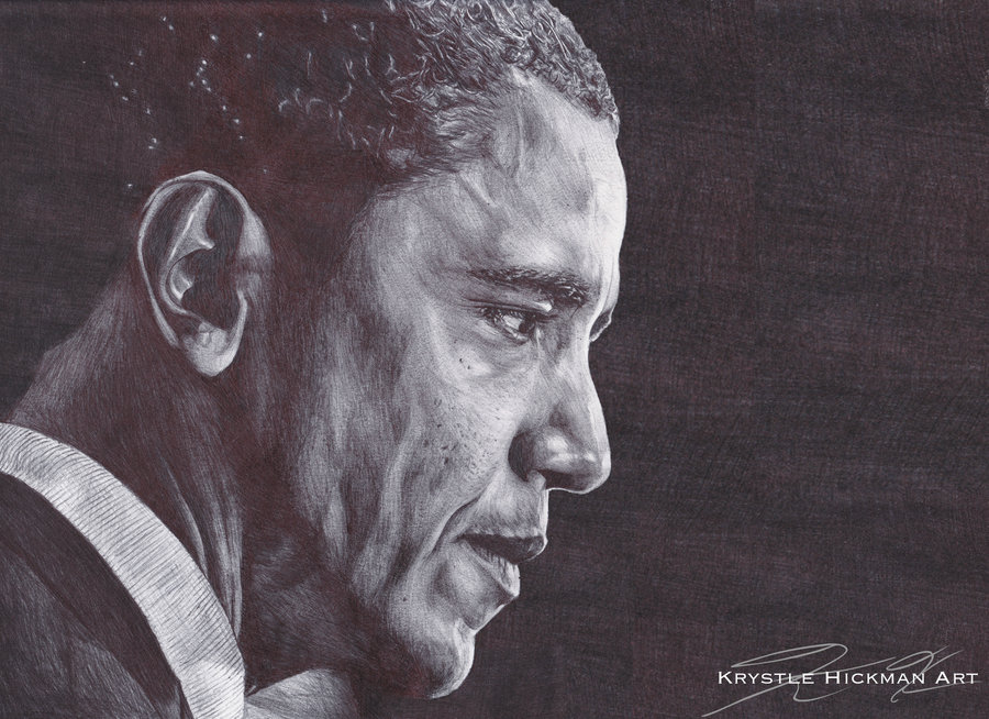 900x654 President Barack Obama Bic Pen Drawing By Thekrystlegallery