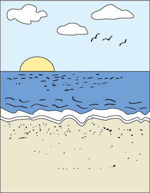 306x394 How To Draw An Ocean Beach Scene Art Lesson