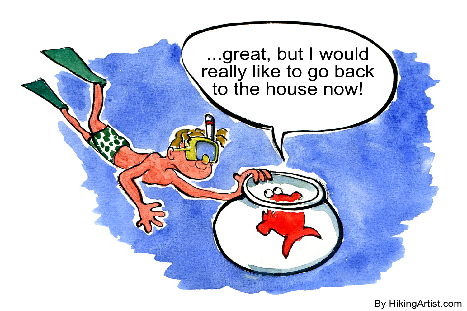 1500x1000 Little Fish In Big Ocean Drawing The Hiking Artist Project By