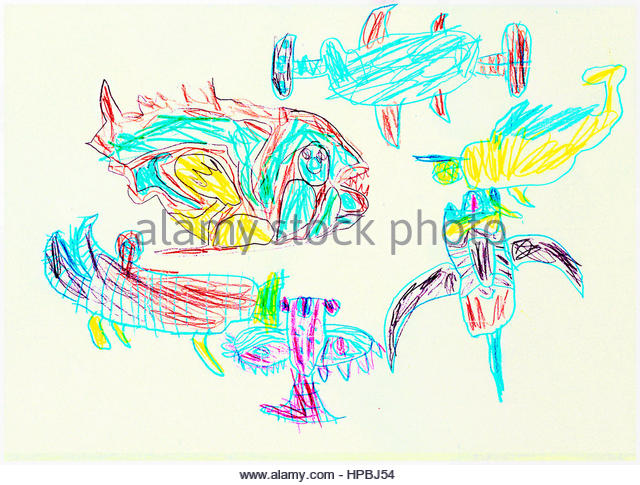 640x485 Childs Ocean Life Drawing Stock Photos Amp Childs Ocean Life Drawing