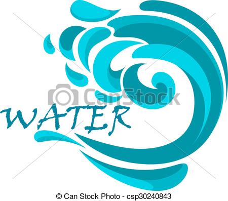 450x397 Blue Ocean Wave With Water Swirls. Blue Wave Of Stormy Ocean