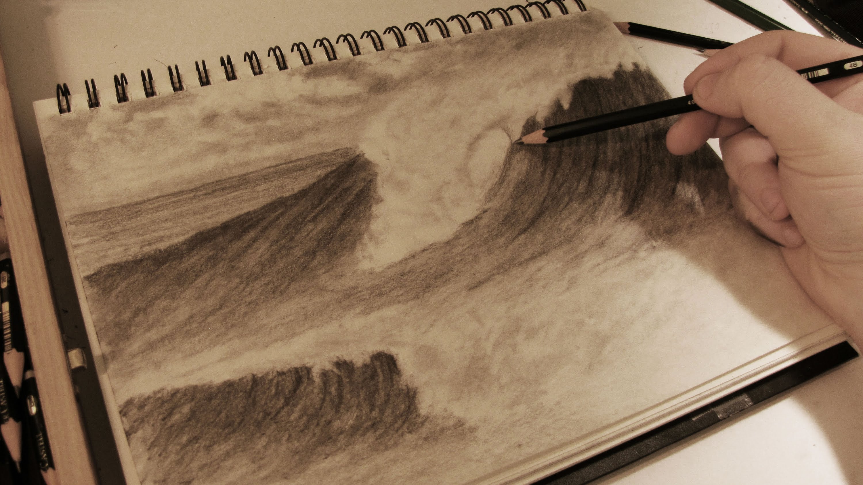 Ocean With Pencil Drawing at GetDrawings | Free download