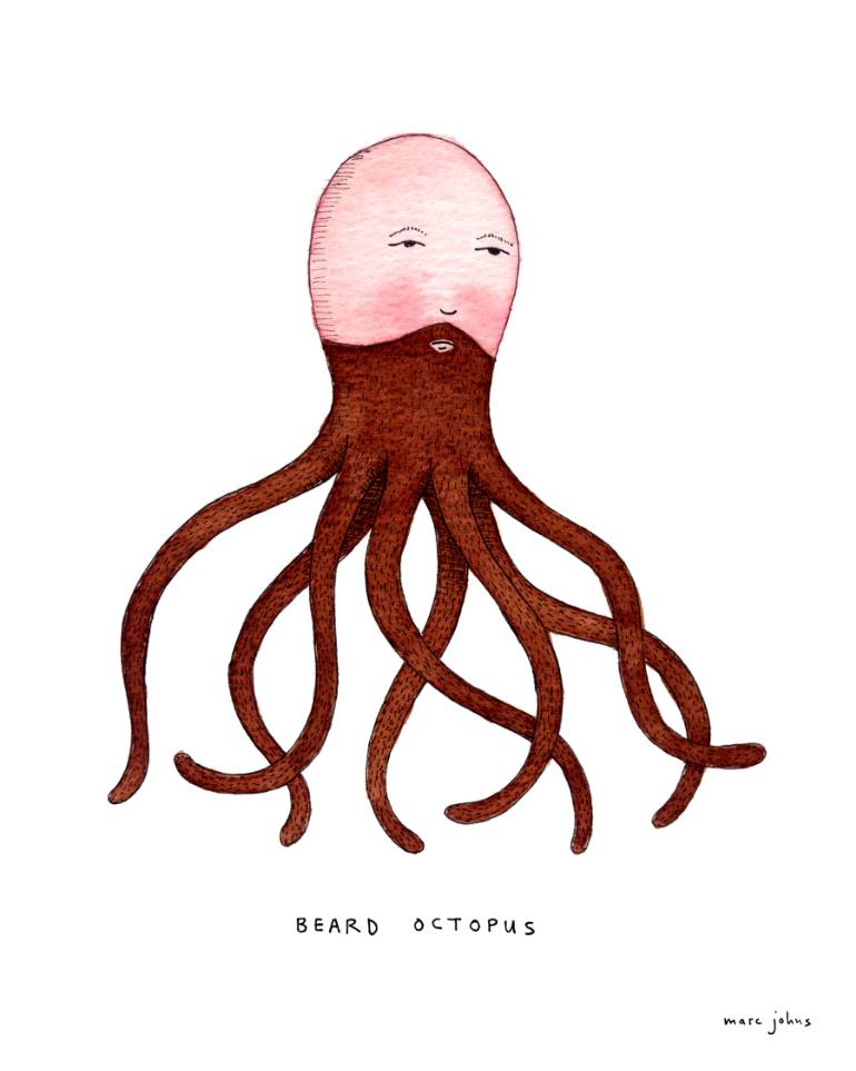 770x963 Saatchi Art Beard Octopus Drawing By Marc Johns