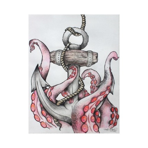 500x500 Group Of Octopus And Anchor Drawing