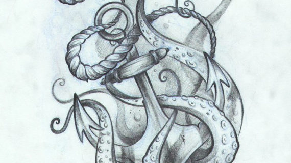 570x320 Octopus And Anchor Drawing Best Ideas About Octopus Anchor