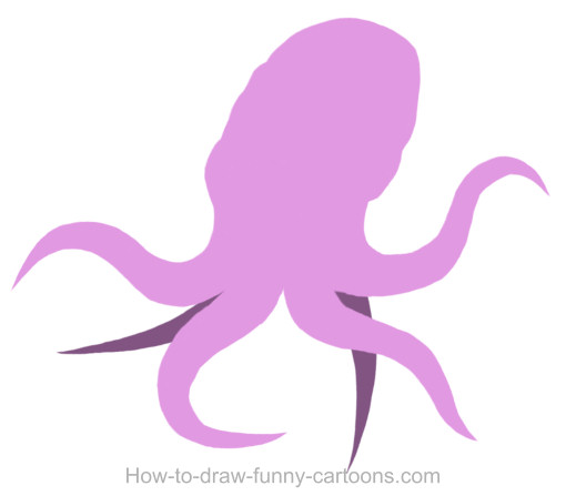 510x447 Octopus Drawing (Cartoon Painting)