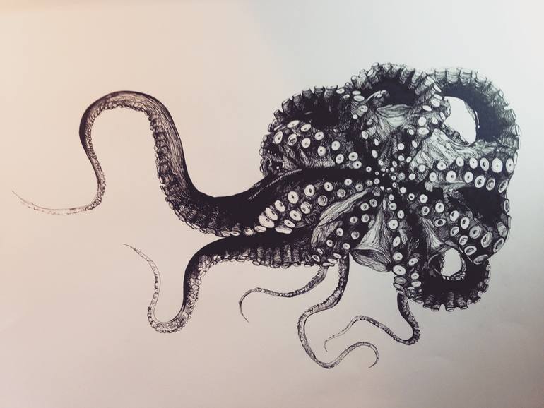 770x578 Saatchi Art Mario The Octopus Drawing By Silvia Rubboli Golf