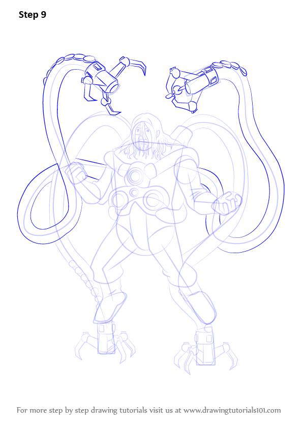 596x842 Step By Step How To Draw Doctor Octopus From Ultimate Spider Man