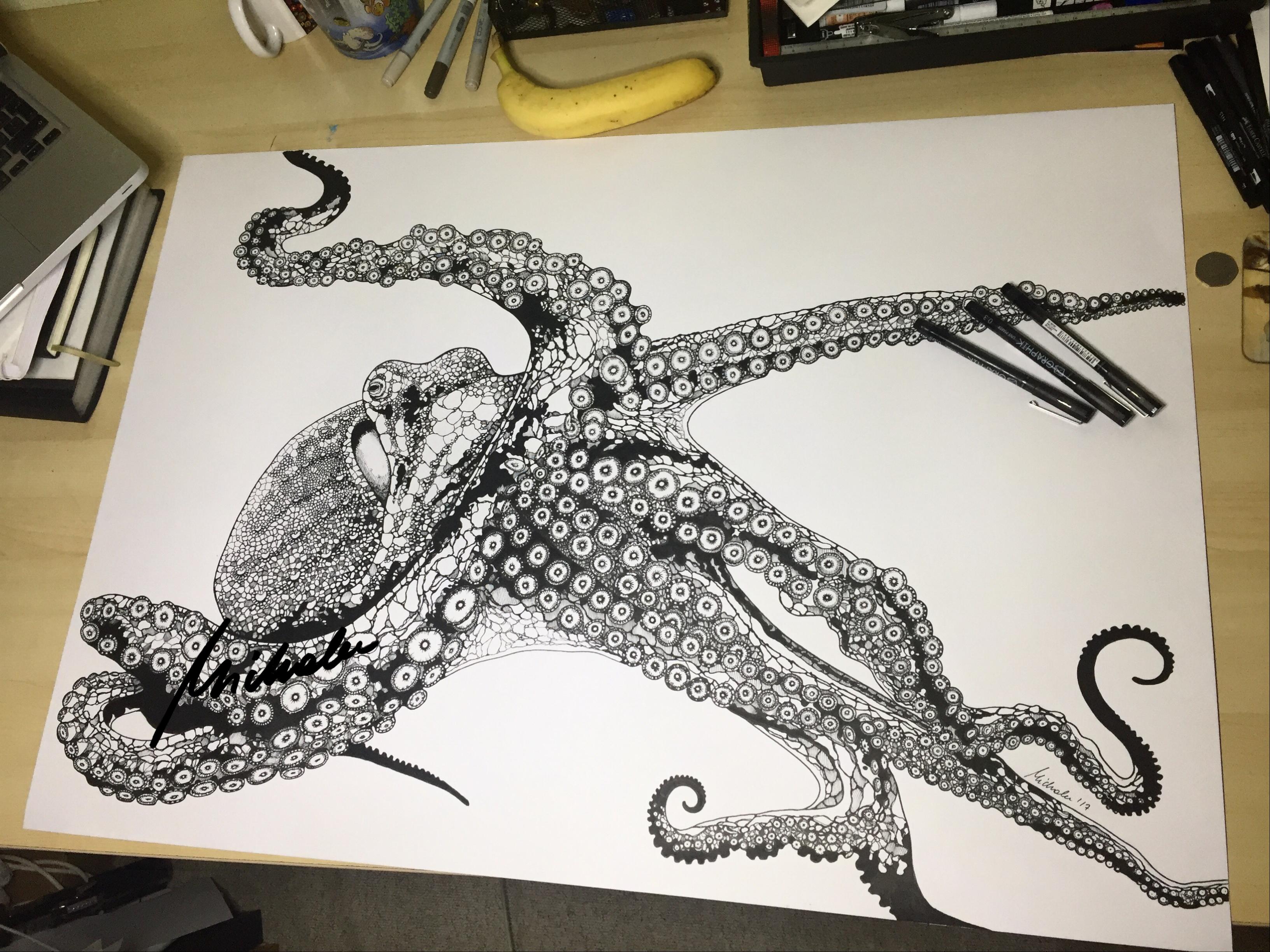 3264x2448 Another Ink Octopus Piece By Me