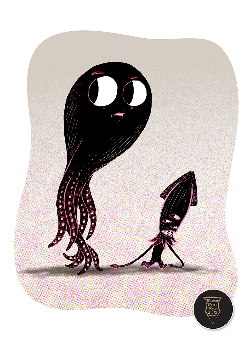 845x1167 Octopus Drawing Using Squid Ink )