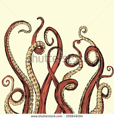 450x470 Green Octopus Tentacles Drawing