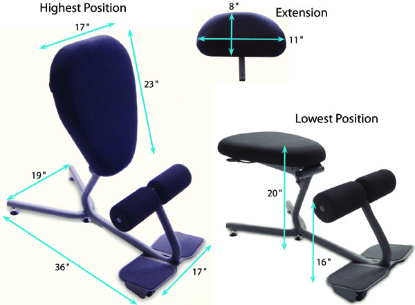 600x441 Healthpostures 5050 Stance Move Ext Ergonomic Kneeling Chair