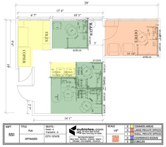 564x500 Cubicle Layout For A Very Small Office.