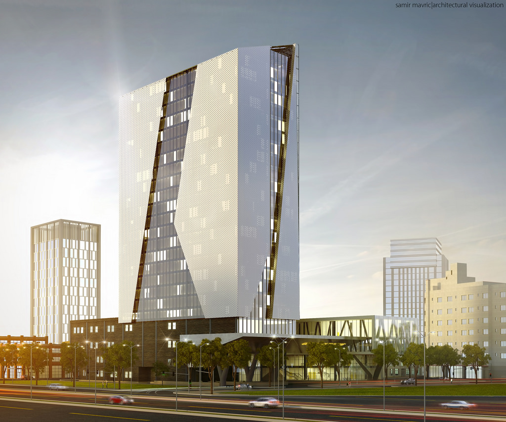 1024x853 Modern Office Building, Architectural Visualization