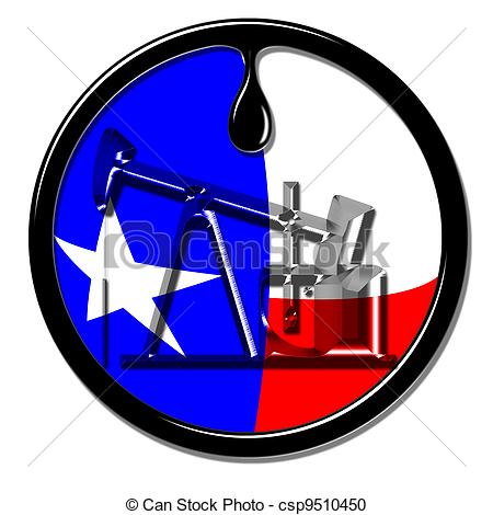 450x470 Oil Well Production In Texas. Stock Illustration