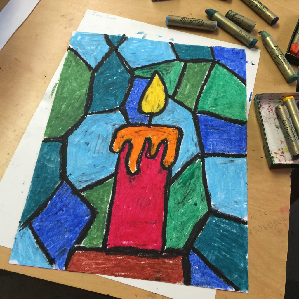 1024x1024 Oil Pastel Candle Drawing