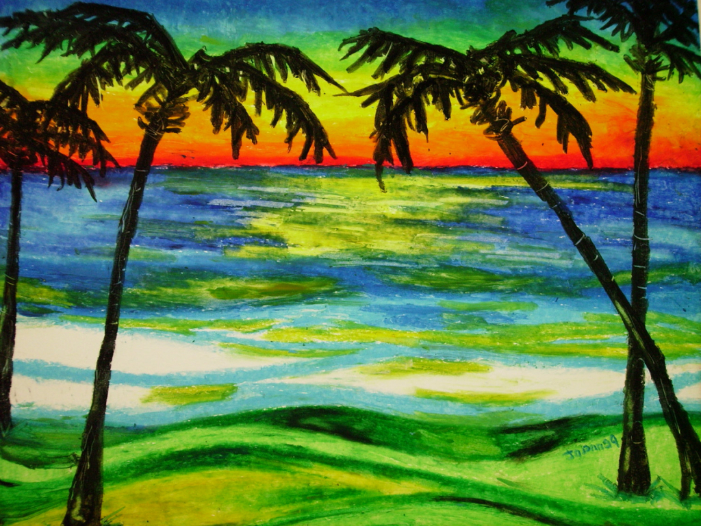 1024x768 Oil Pastels Drawing Scenery Pastel Drawing Landscape Oil Pastel