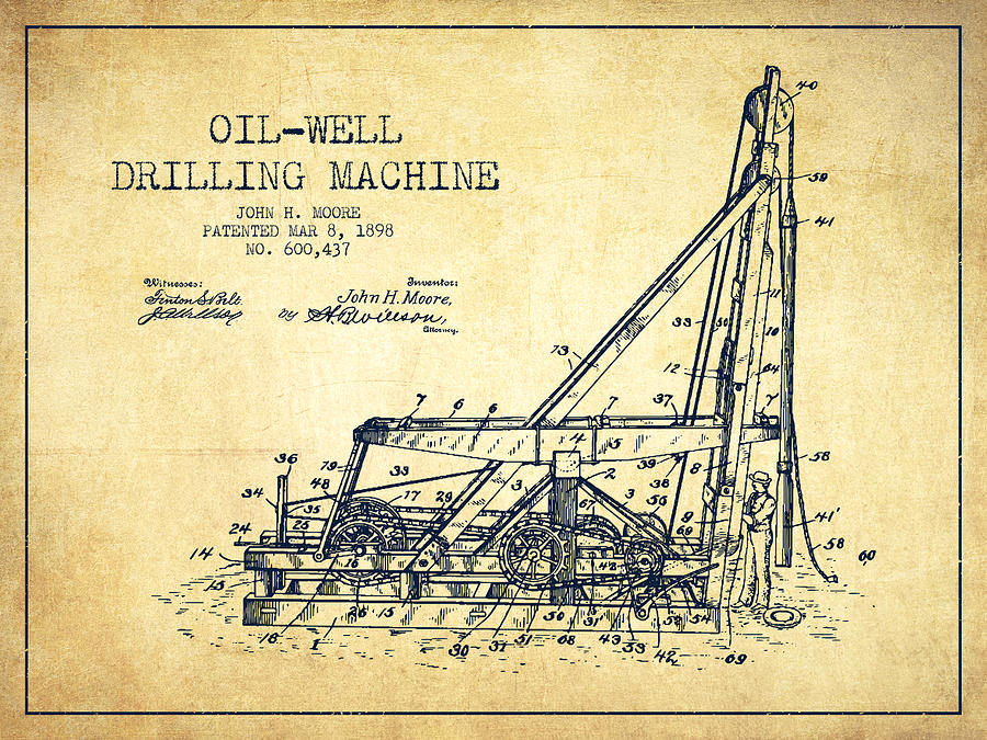 900x675 Oil Well Drilling Machine Patent From 1898