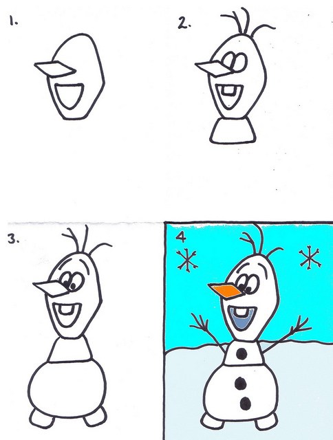 484x640 How To Draw Olaf The Snowman By Stushie Art For Kids