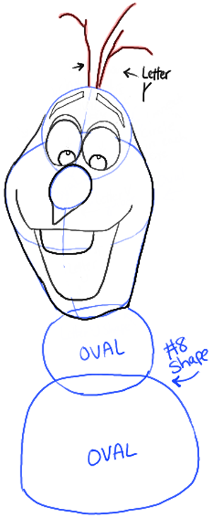 300x733 How To Draw Olaf The Snowman From Disneys Frozen Drawing Tutorial