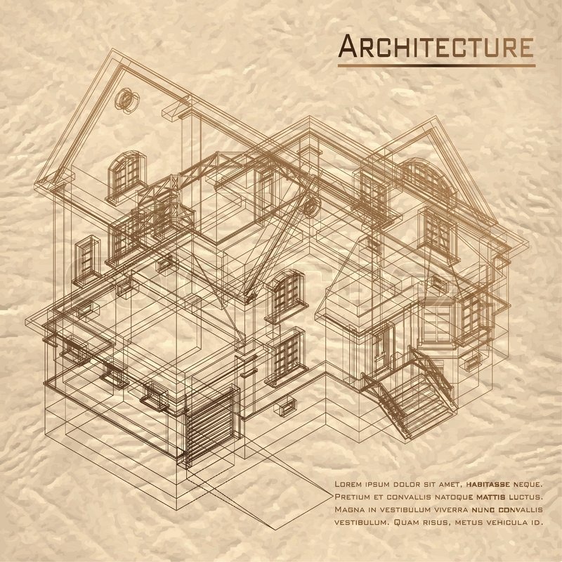 800x800 Vintage Architectural Background. Part Of Architectural Project