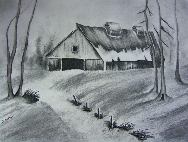 Old Barn Drawing at GetDrawings | Free download