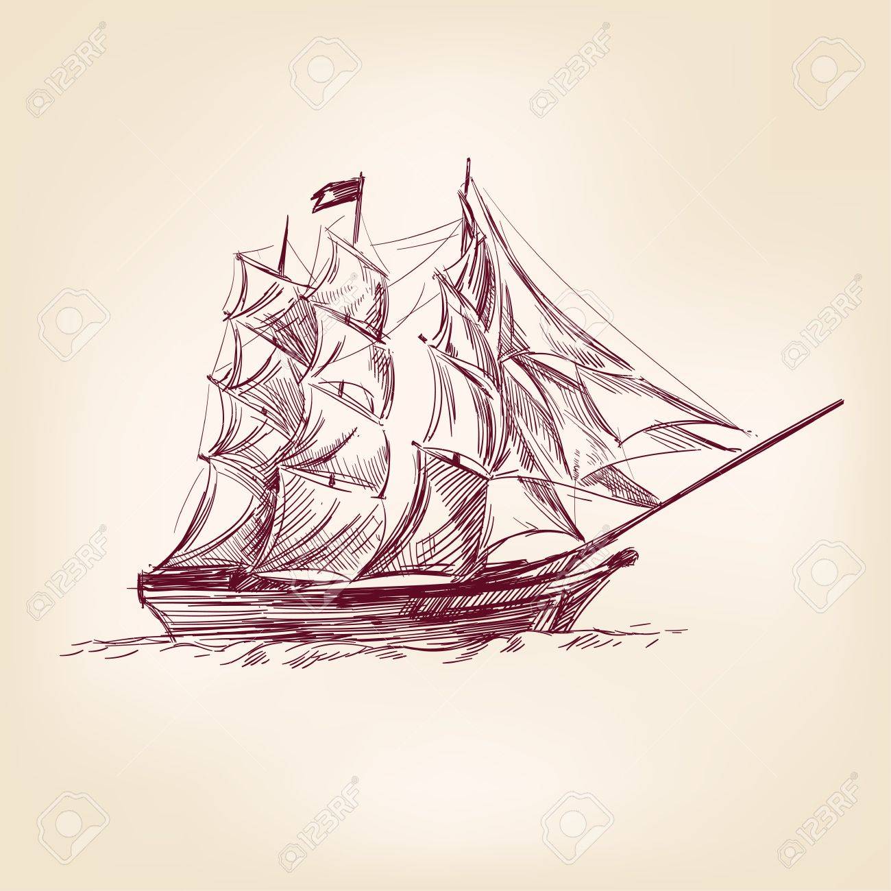 1300x1300 Vintage Old Ships Illustration Royalty Free Cliparts, Vectors,