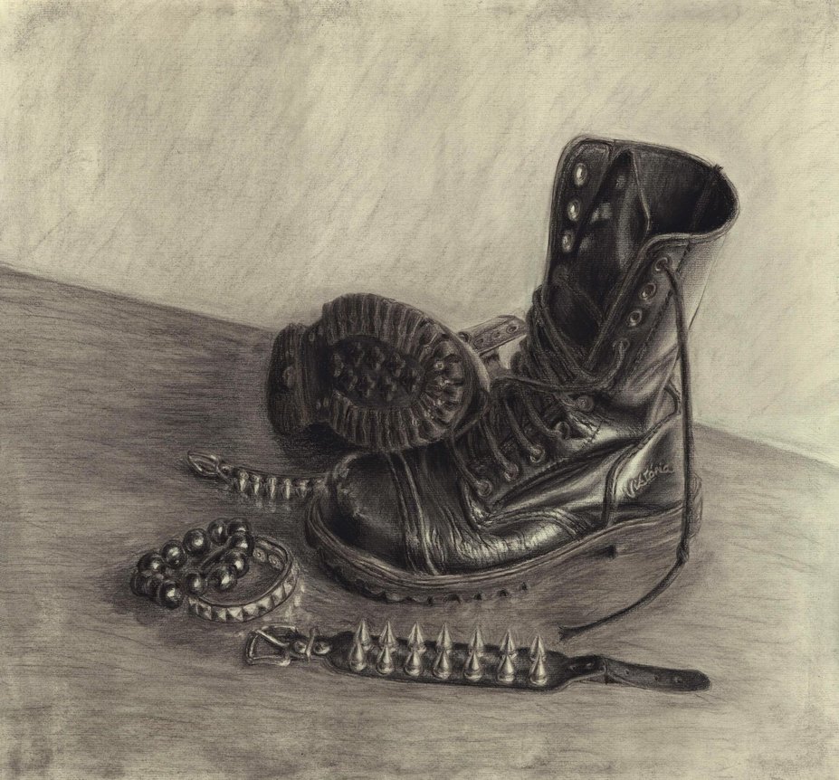 927x862 My Old Boots By Victoriaverebelyi Traditional Art Drawings