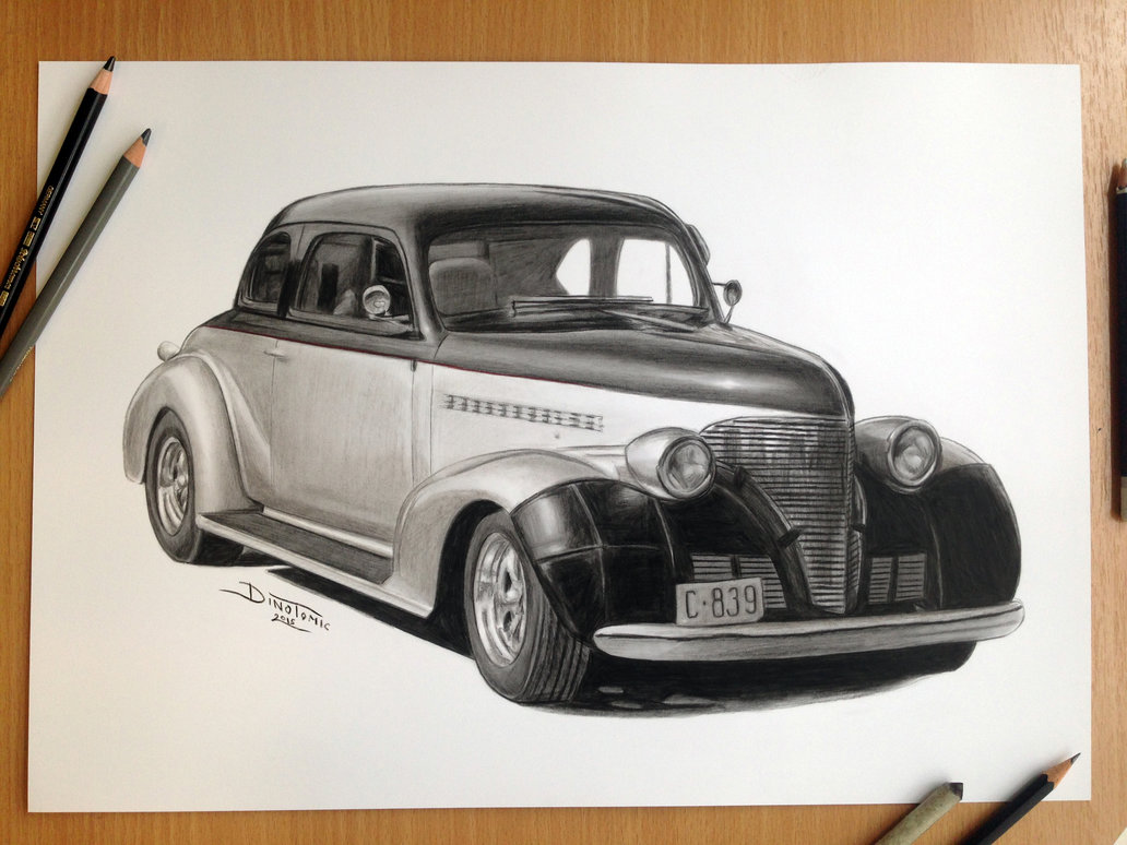 1032x774 Car Pencil Drawing By Atomiccircus