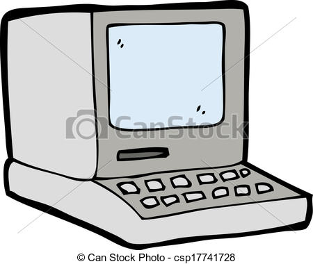 450x380 Cartoon Old Computer Vector Illustration