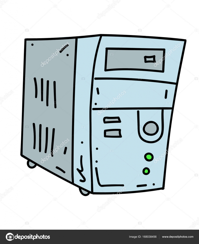 836x1024 Old Computer Cartoon Hand Drawn Image Stock Vector Lkeskinen0