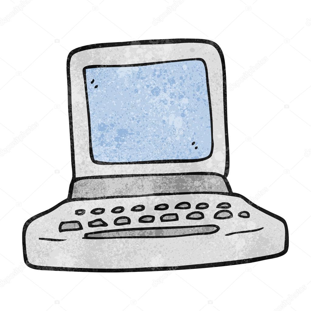 1024x1024 Textured Cartoon Old Computer Stock Vector Lineartestpilot