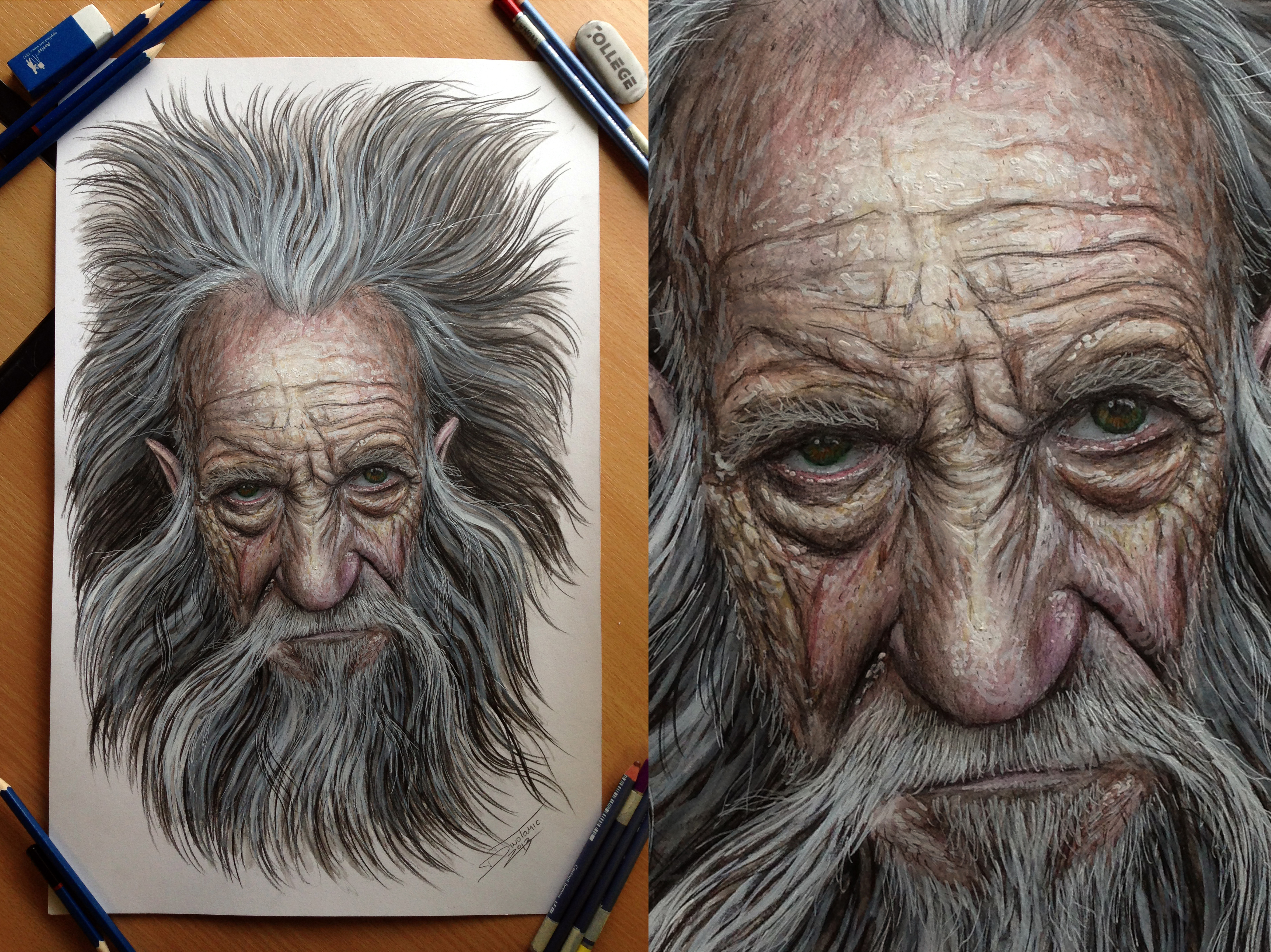 4355x3260 Old Man Pencil Drawing By Atomiccircus