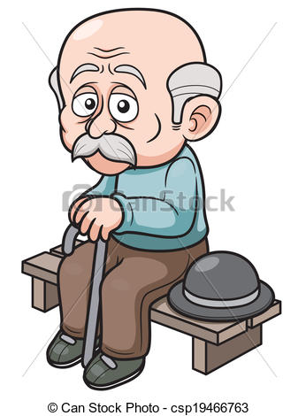 337x470 Illustration Of Cartoon Old Man Sitting Bench Clip Art Vector