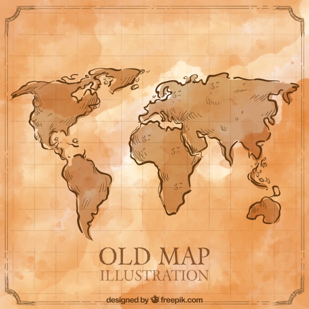 626x626 Old Hand Drawn World Map Vector Free Download