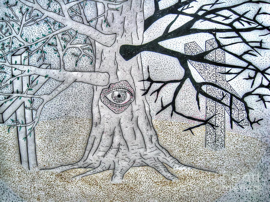 900x675 The Old Oak Tree Drawing By Yury Bashkin