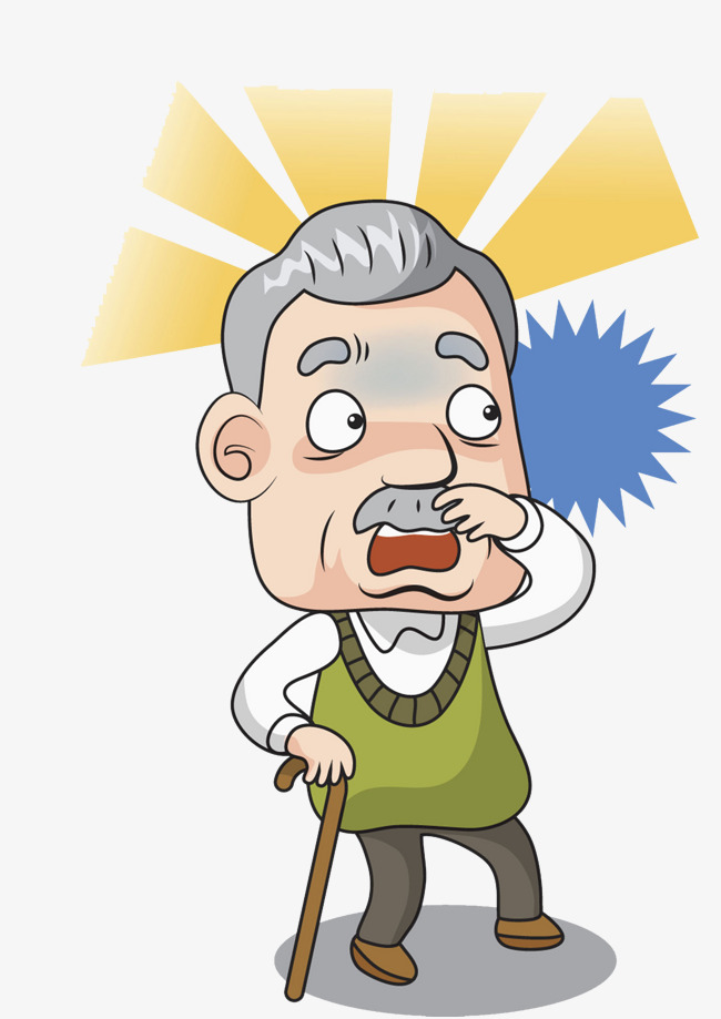 650x919 Surprised Old Man, Cartoon Hand Drawing, Decorative Pattern Png