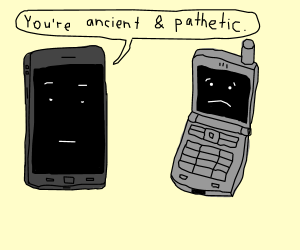 300x250 Smartphone Insults Flip Phone For Being Old
