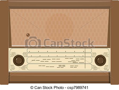 450x343 Vector Illustration Of An Old Radio Vector Clip Art