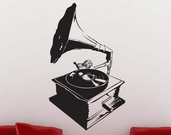 340x270 Record Player Decal Etsy