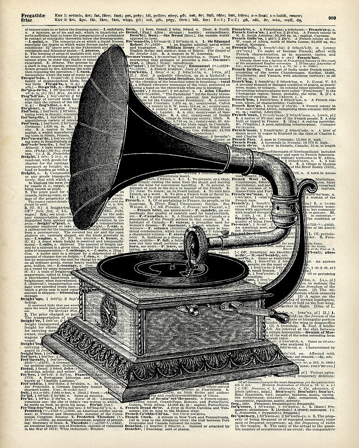 720x900 Vintage Gramophone Drawing By Fundacja Rozwoju Przedsiebiorczosci