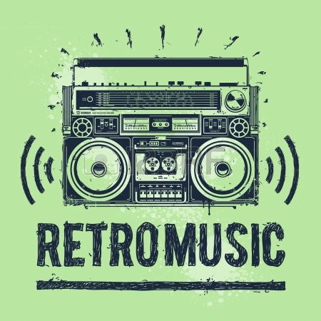 450x450 Old School Tape Recorder In Hand Drawn Style Vector Illustration