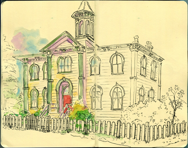 600x473 Drawing Of The Old School House From The Movie