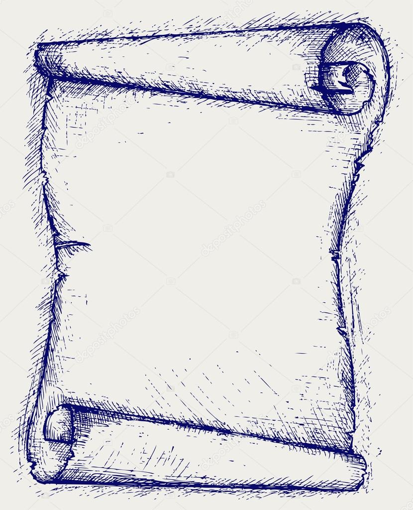 830x1024 Old Scroll Stock Vector Kreativ