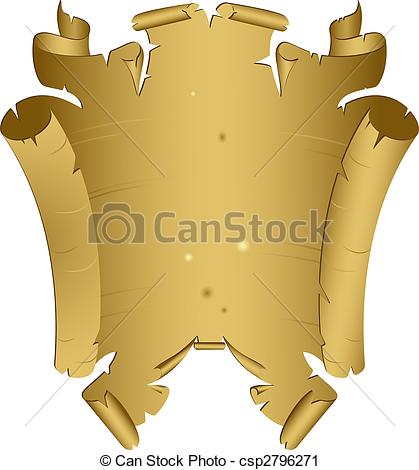 419x470 Old Scroll. Isolated. Eps 8, Ai, Jpeg Vector Clip Art