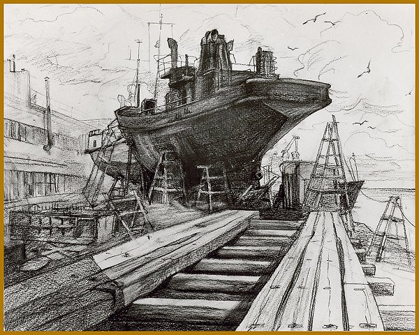 600x480 Ship, Drawing By Igor Babailov