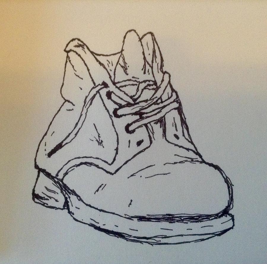 900x891 Old Shoe Drawing By Nicole Porter