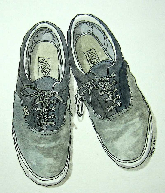 549x640 An Old Pair Of Shoes Sketch Croquis Van, Shoes