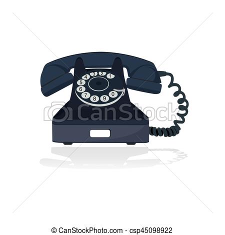 450x470 Old Telephone, Vector Illustration Vector Illustration