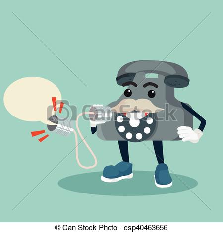 450x470 Old Telephone Shouting On Can Phone Clipart Vector